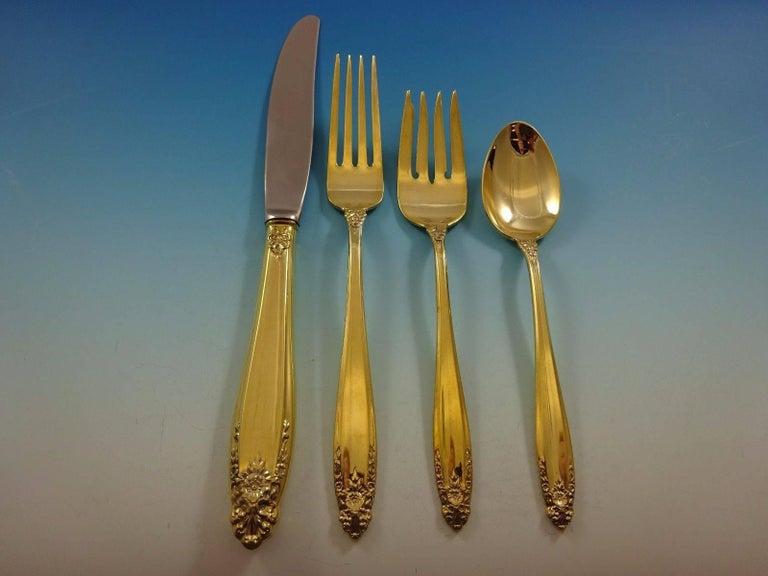 Prelude Gold by International Sterling Silver Flatware Set Service