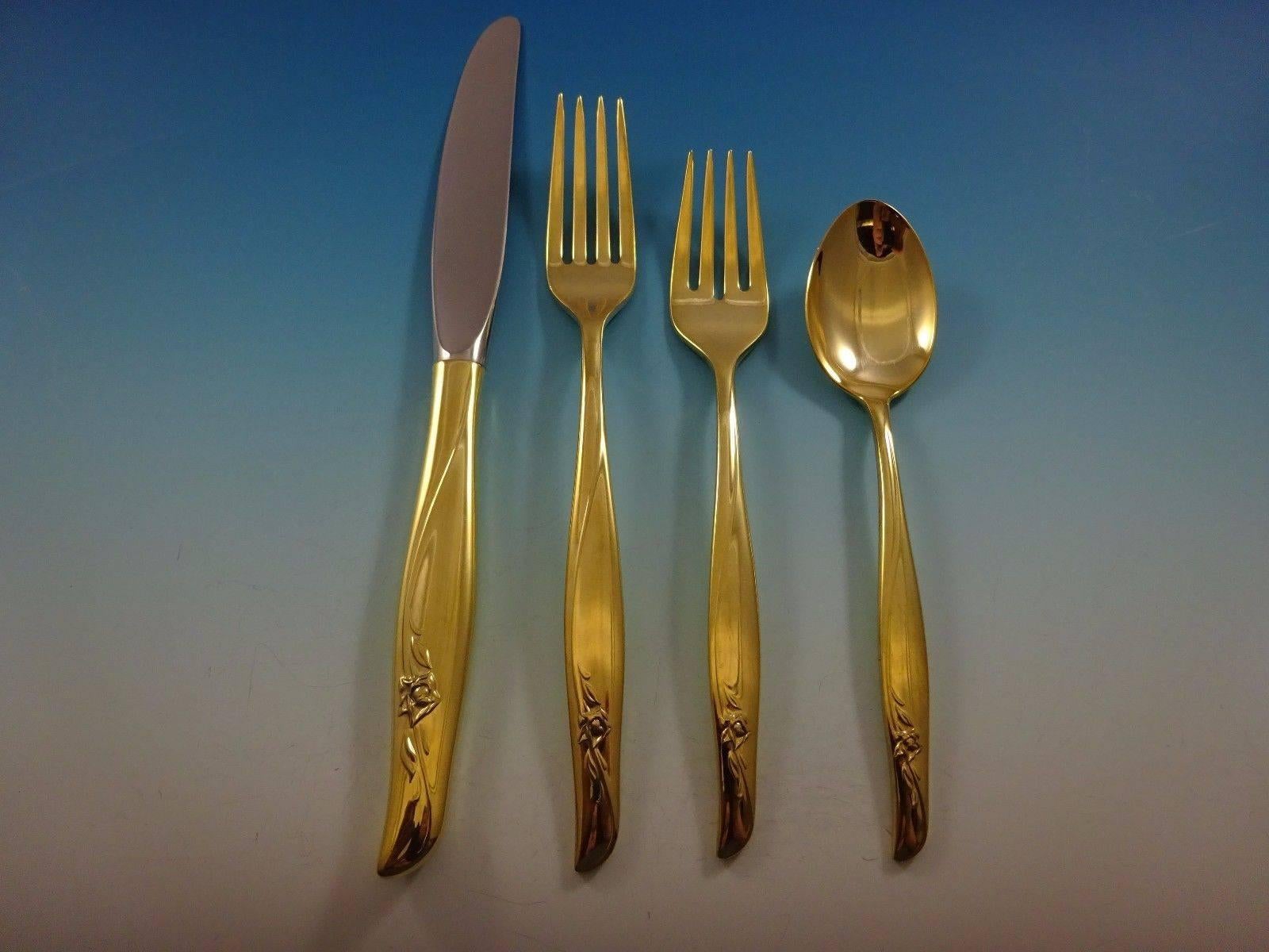 Sea Rose Gold by Gorham Sterling Silver Flatware Set for 8 Service Vermeil 32 Pc For Sale 1
