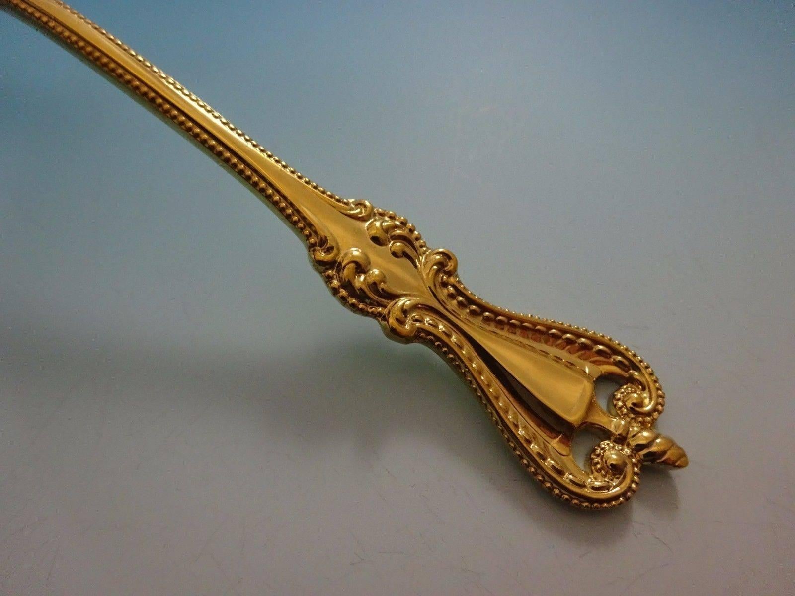Old Colonial Gold by Towle Sterling Silver Flatware Set For 8 Service Vermeil In Excellent Condition For Sale In Big Bend, WI