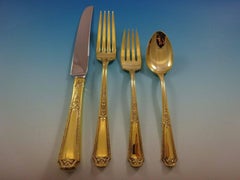 Louis XIV Gold by Towle Sterling Silver Flatware Set for Six Service Vermeil