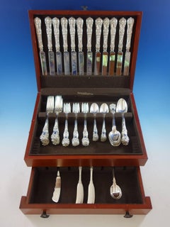 English King by Tiffany & Co. Sterling Silver Flatware Set for 12 Dinner, 74 Pcs