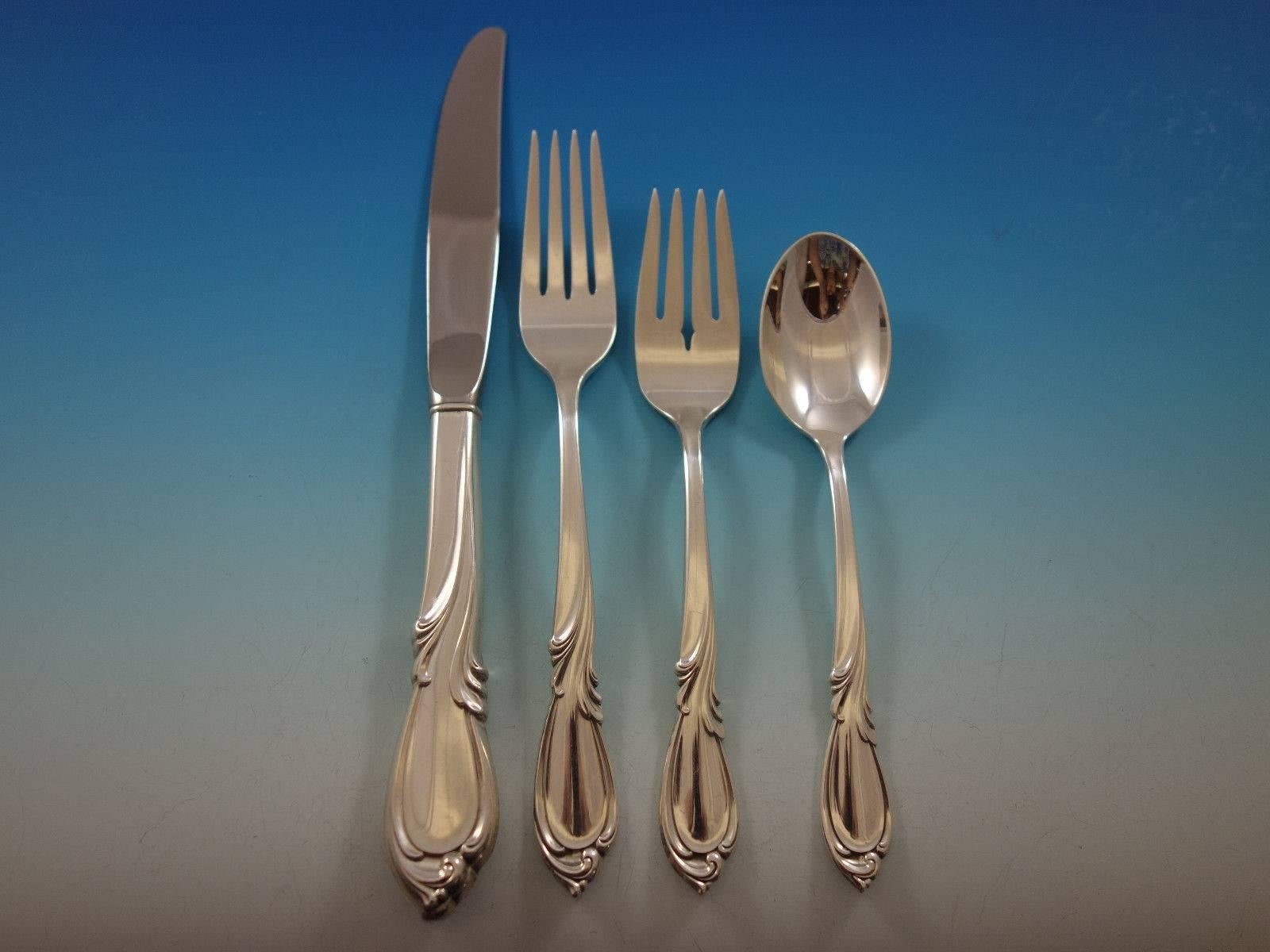 Rhapsody by International Sterling Silver Flatware Set for 8 Service 49 Pcs In Excellent Condition For Sale In Big Bend, WI