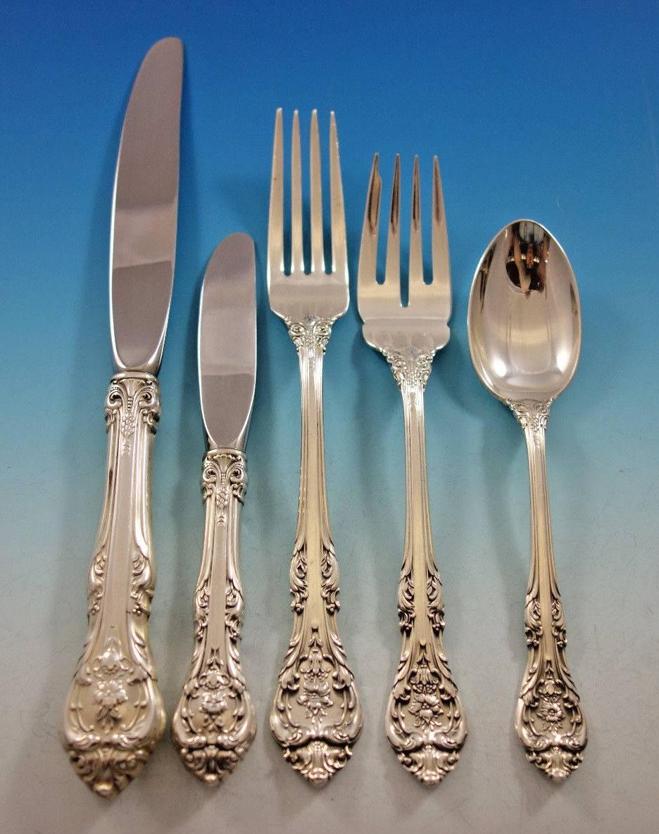 Service de table en argent sterling King Edward by Gorham, 8 personnes, 44 pièces Excellent état - En vente à Big Bend, WI