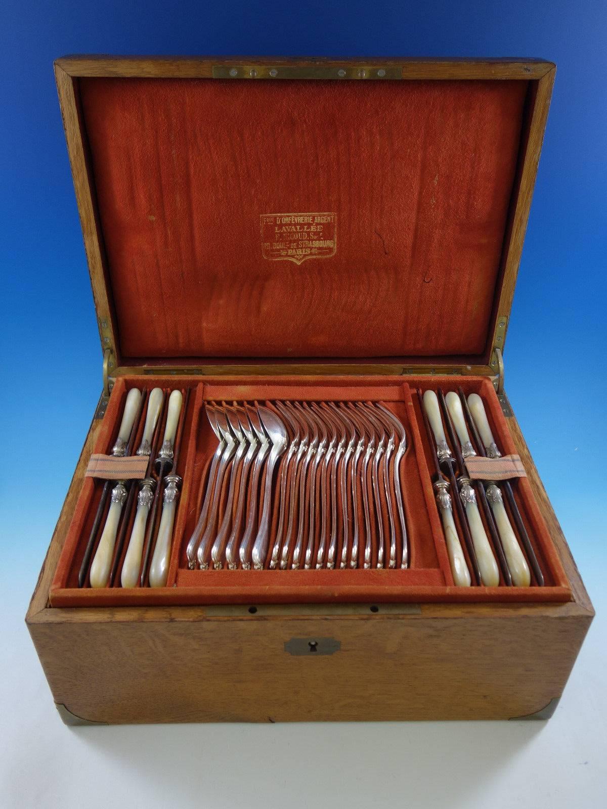 French Sterling Silver Flatware Set by Francois Nicoud Lavallee Service 51 Pcs For Sale 3