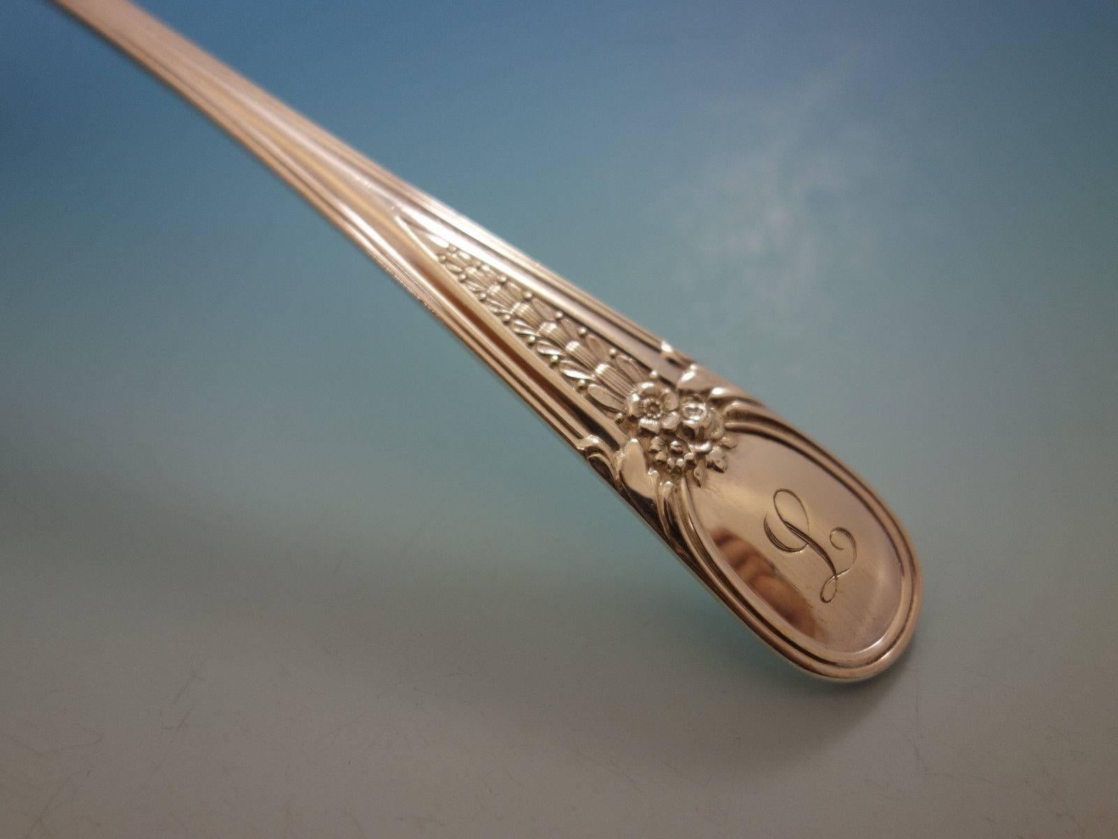 Servizio di posate in argento sterling Flowered Antique by Blackinton 79 pezzi L Mono in vendita 3