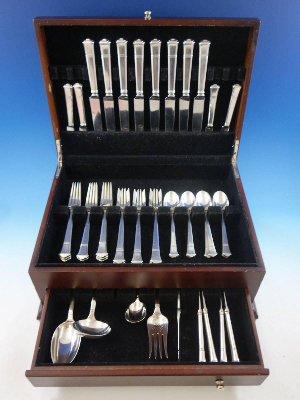 Windham by tiffany & co. Sterling silver flatware set, 45 pieces. This set includes: 

eight regular knives, 9 1/8