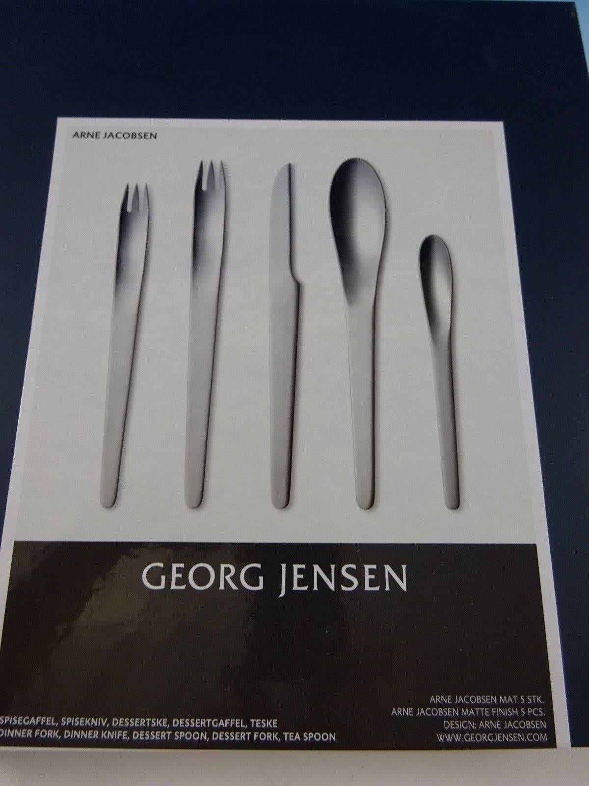 Arne Jacobsen by Georg Jensen Stainless Steel Flatware Set 12 Service 60 Pcs New 1