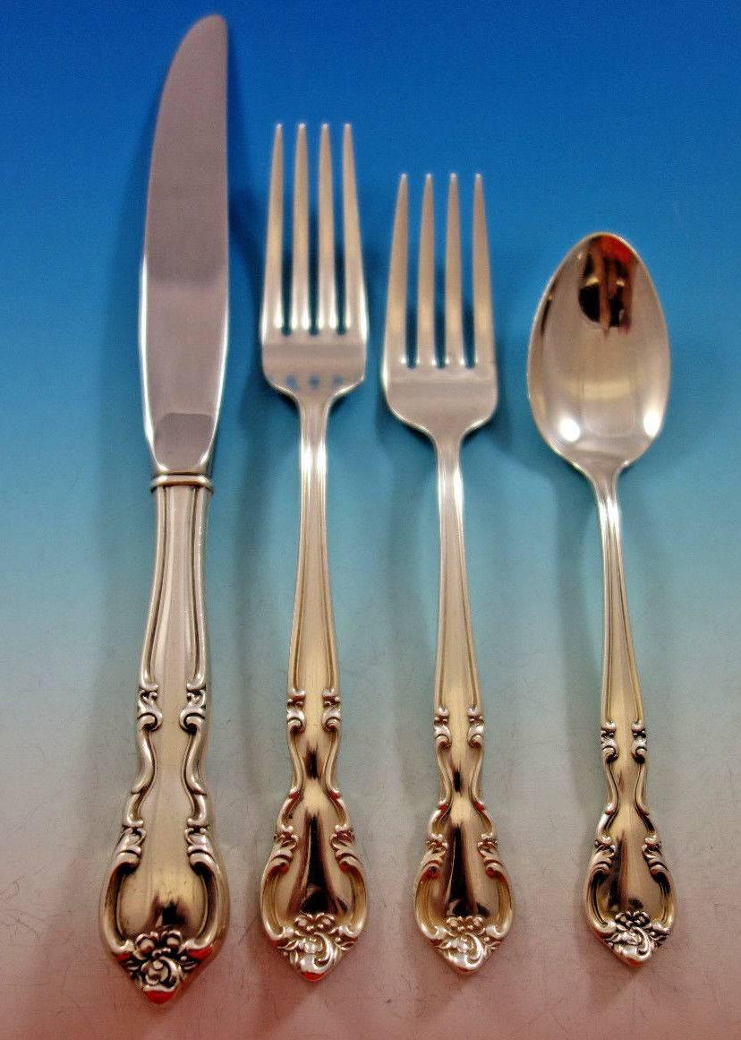 American Classic by Easterling Sterling Silver Flatware Set 12 Service 58 Pcs In Excellent Condition For Sale In Big Bend, WI
