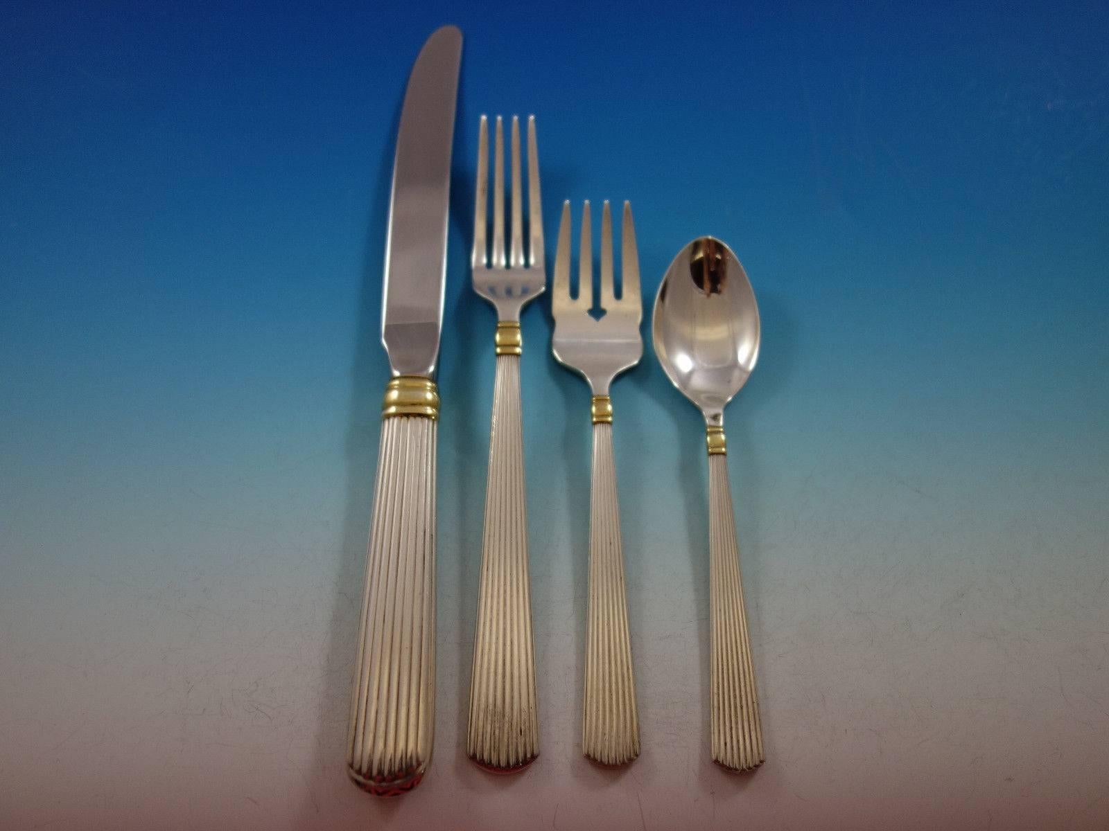 Service de couverts en argent sterling pour 8 personnes, 40 pièces, Ashmont Gold par R&B Excellent état - En vente à Big Bend, WI