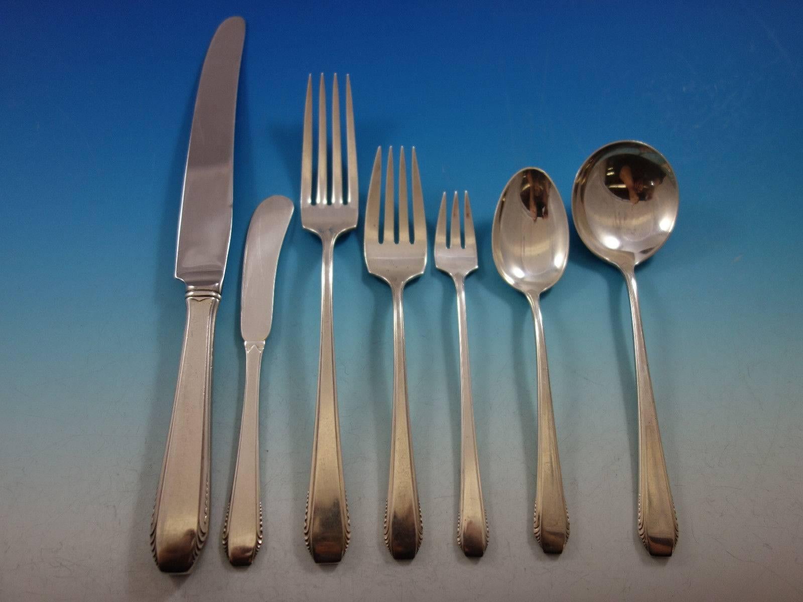 Cascade by Towle Sterling Silver Flatware Set for 12 Service 91 Pcs Dinner Size In Excellent Condition For Sale In Big Bend, WI