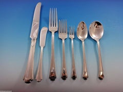 Georgian Colonial by Wallace Sterling Silver Dinner Flatware Set Service 62 Pcs