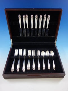 King Christian by Wallace Sterling Silver Flatware Set for 8 Service 32 Pieces