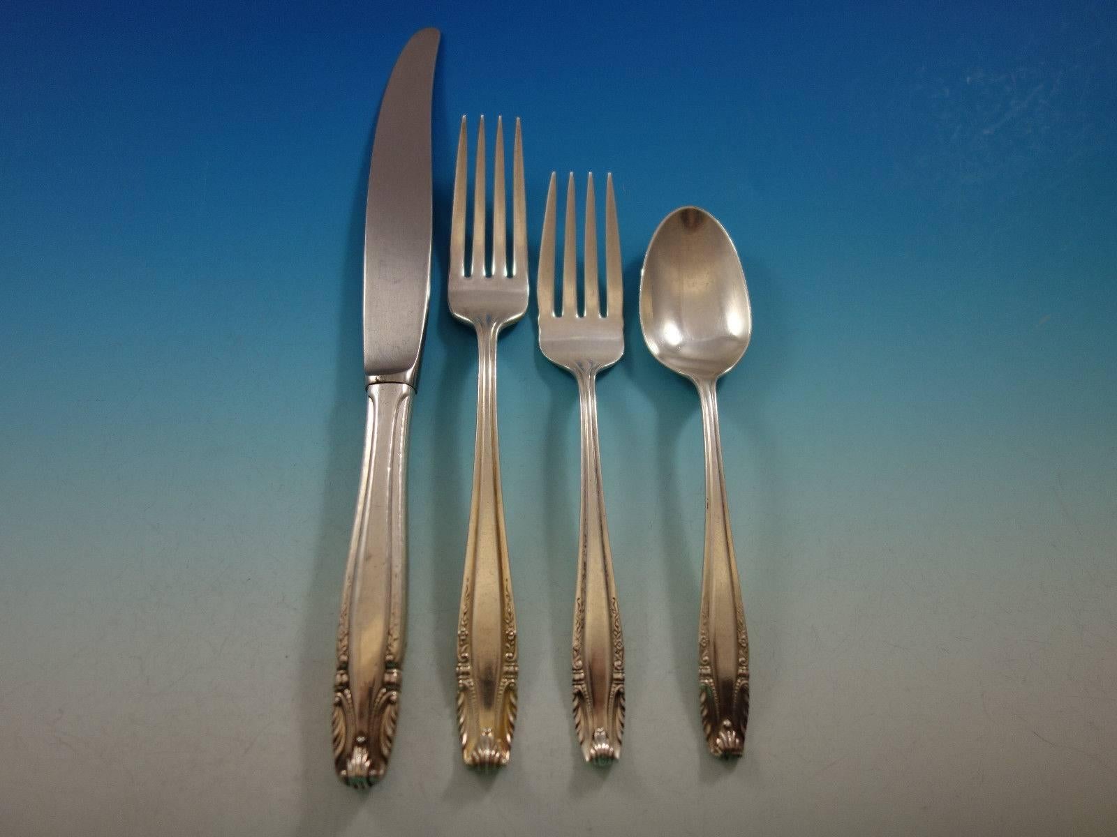 Stradivari by Wallace sterling silver flatware set of 90 pieces. This set includes: 

12 knives, 9 1/8