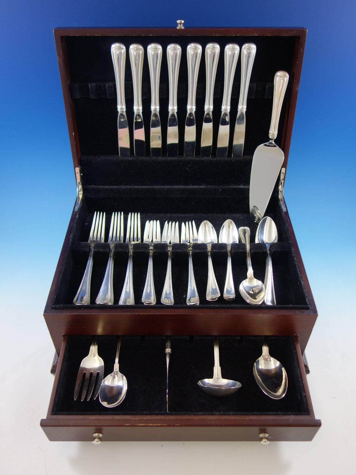 Old French by Gorham sterling silver flatware set, 46 pieces. This set includes: 

Eight dinner size knives, 9 3/4