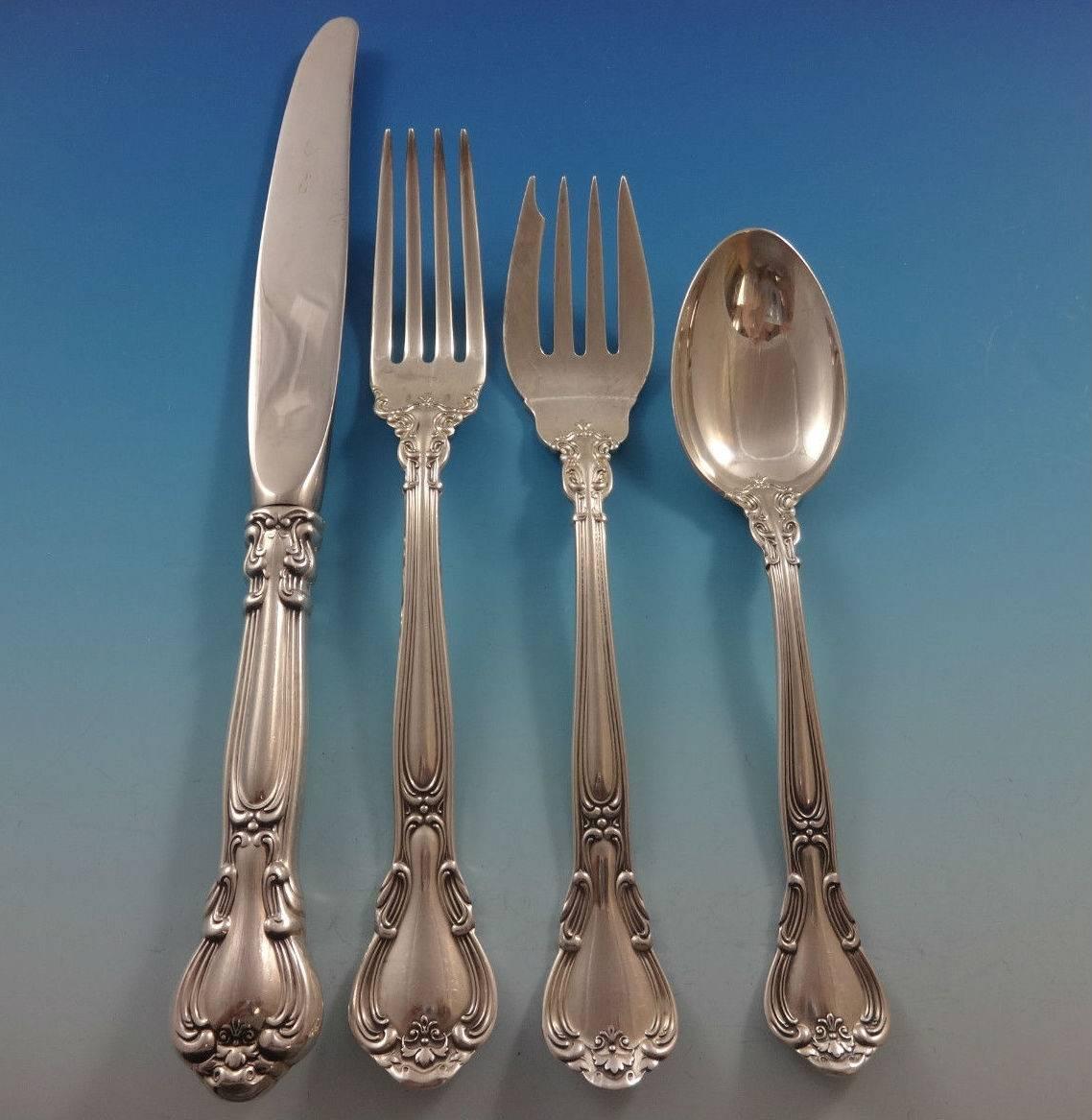 Chantilly by Gorham Sterling Silver Flatware Set Service, 108 Pieces In Excellent Condition In Big Bend, WI
