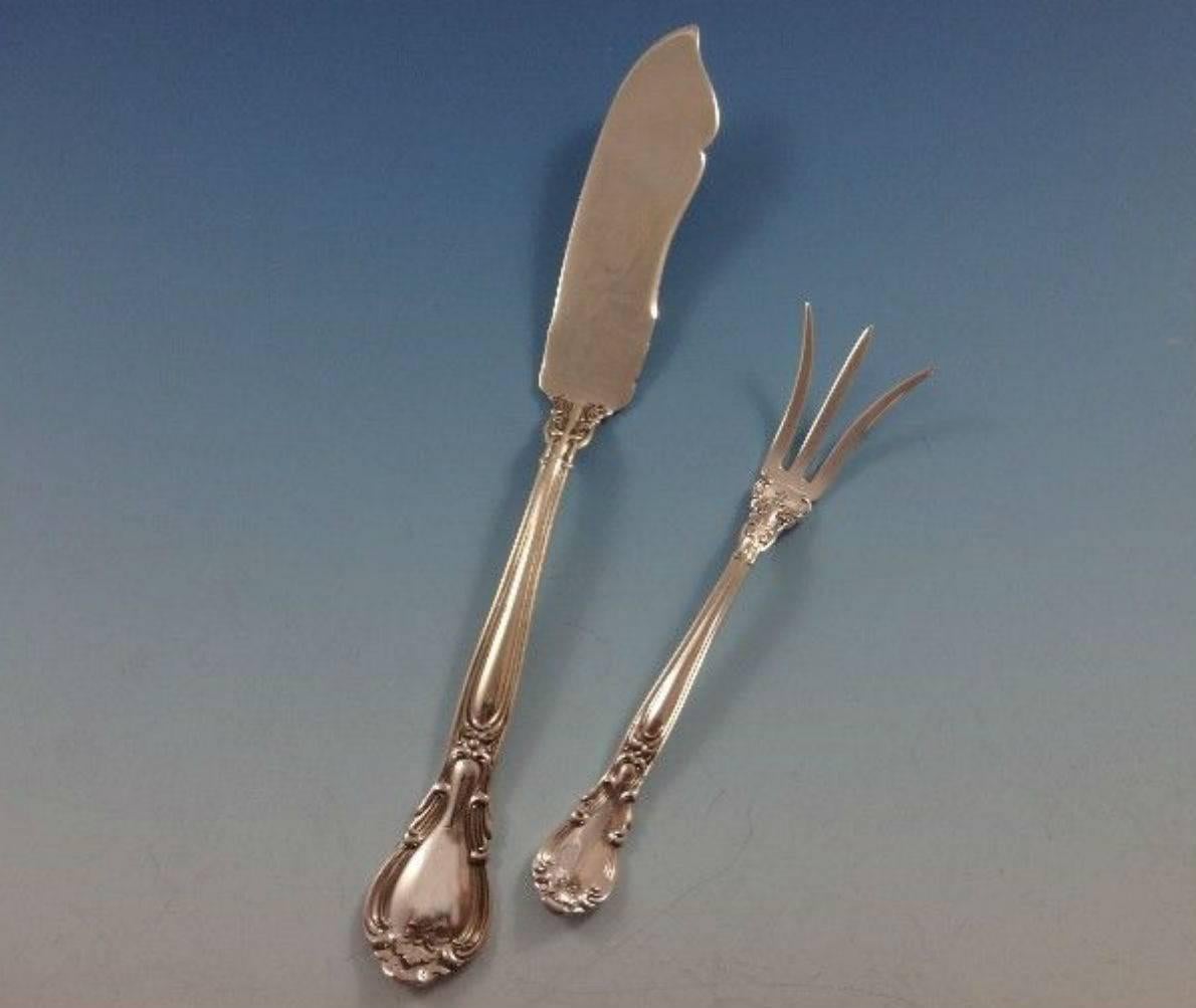 20th Century Chantilly by Gorham Sterling Silver Flatware Set for Eight Service 48 Pieces For Sale
