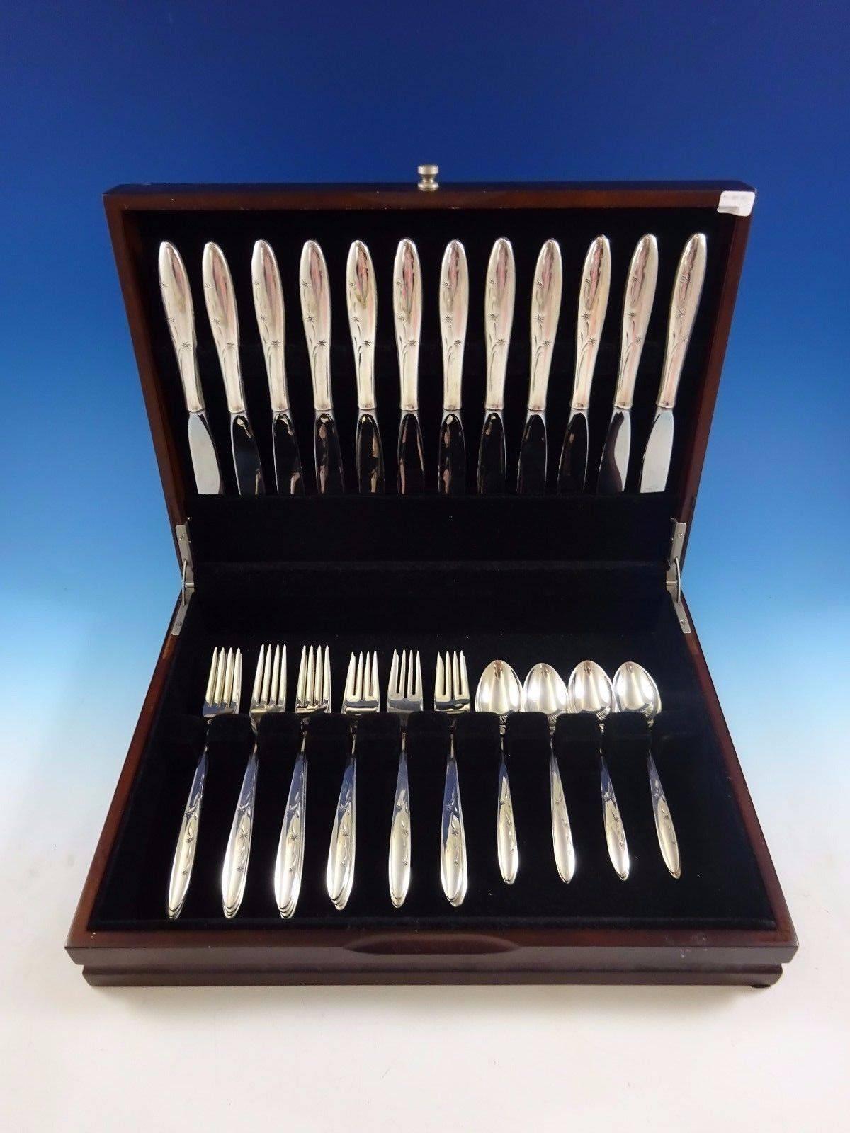 Celeste by Gorham sterling silver flatware set - 48 pieces. This set includes: 

12 knives, 9 1/4