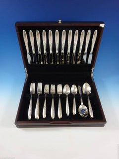 Celeste Gorham Sterling Silver Flatware Set 12 Service 60 PC, Mid-Century Modern