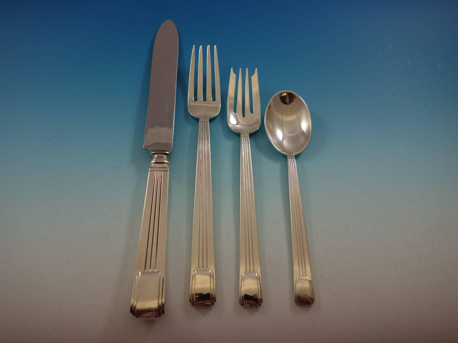 Century by Tiffany & Co. Sterling silver dinner size flatware set, 48 pieces. This set includes: eight dinner size knives, 9 5/8