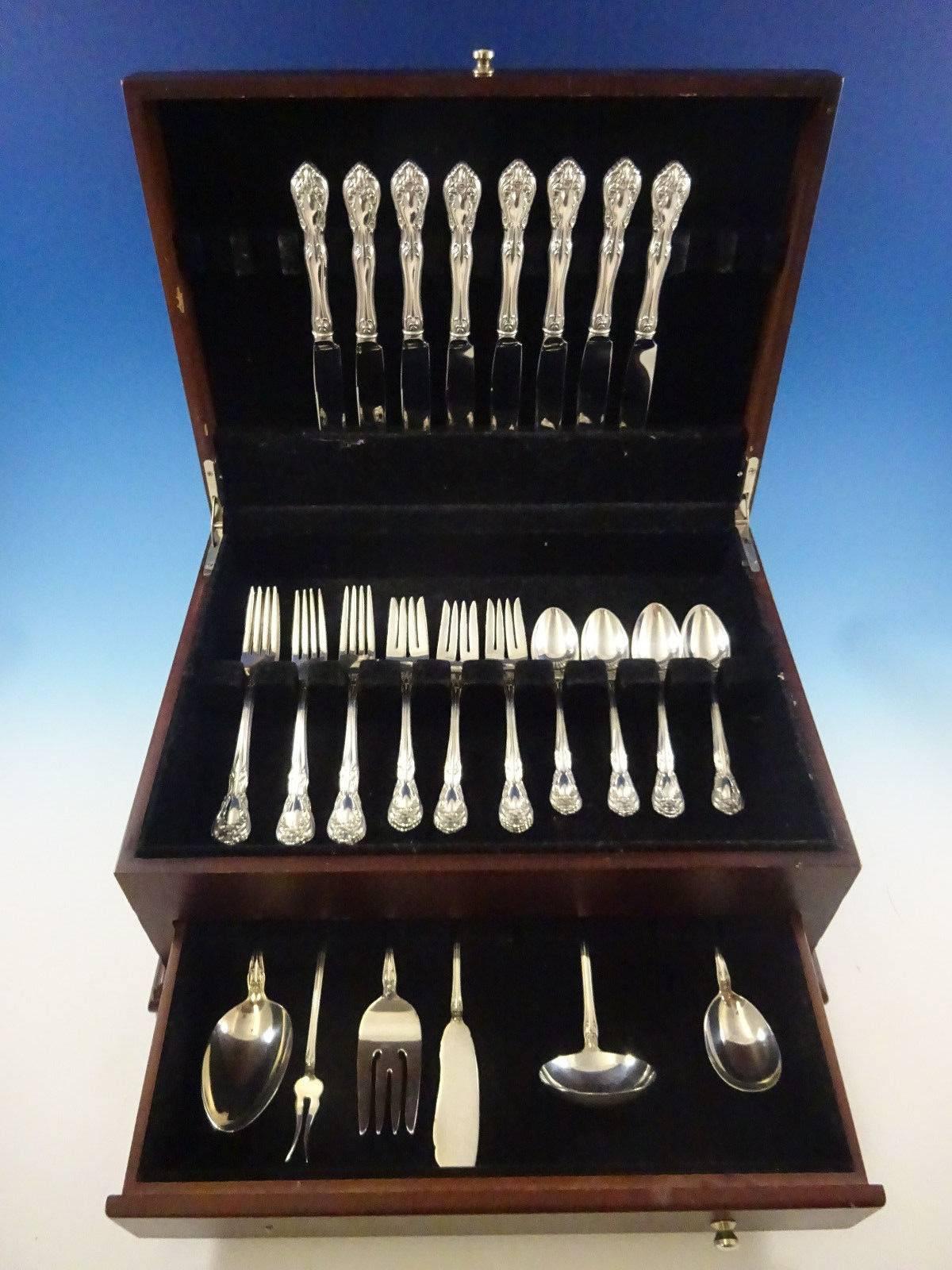 Chateau rose by Alvin sterling silver flatware set - 38 pieces. This set includes: 

eight knives, 8 7/8