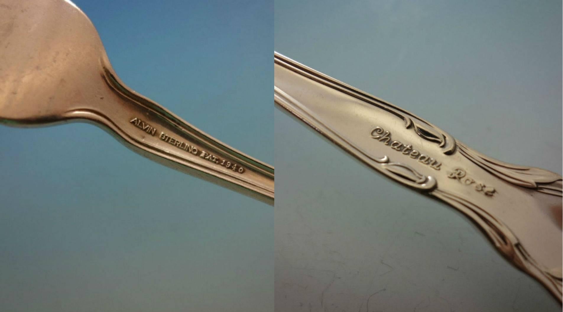 Service de couverts en argent sterling 24 pièces Chateau Rose par Alvin en vente 1