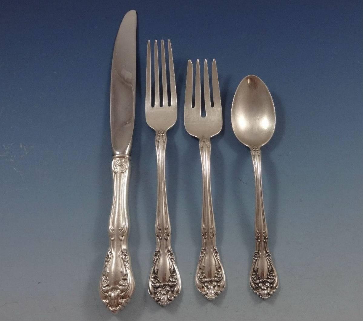 Chateau Rose by Alvin Sterling Silver Flatware Set for 12 Service 101 Pieces In Excellent Condition For Sale In Big Bend, WI