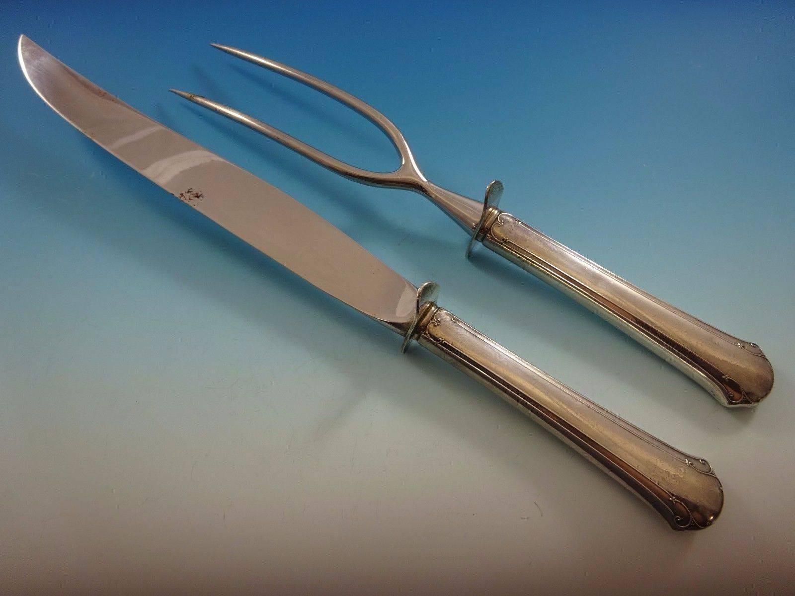 Service de couverts en argent sterling pour 8 dîners 65 pièces Chippendale par Towle en vente 3
