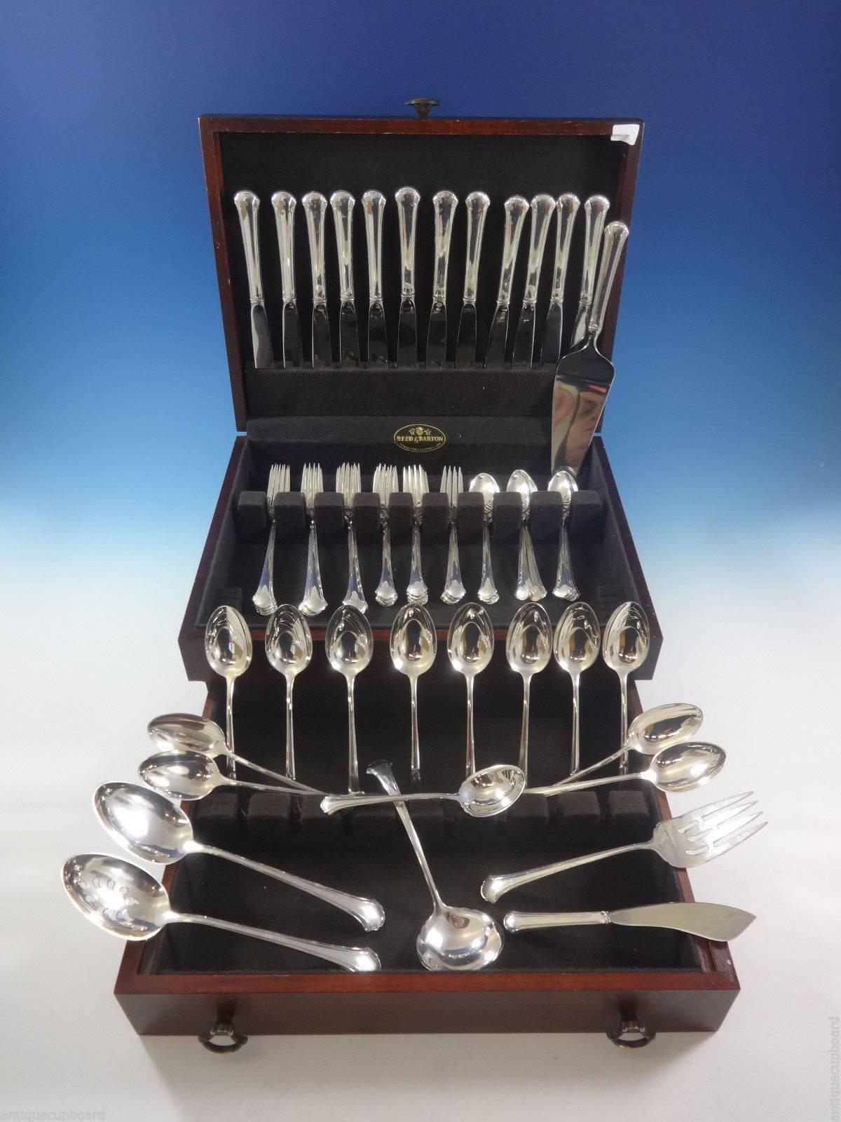 Chippendale by Towle sterling silver flatware set - 67 pieces. This set includes: 

12 knives, 8 7/8