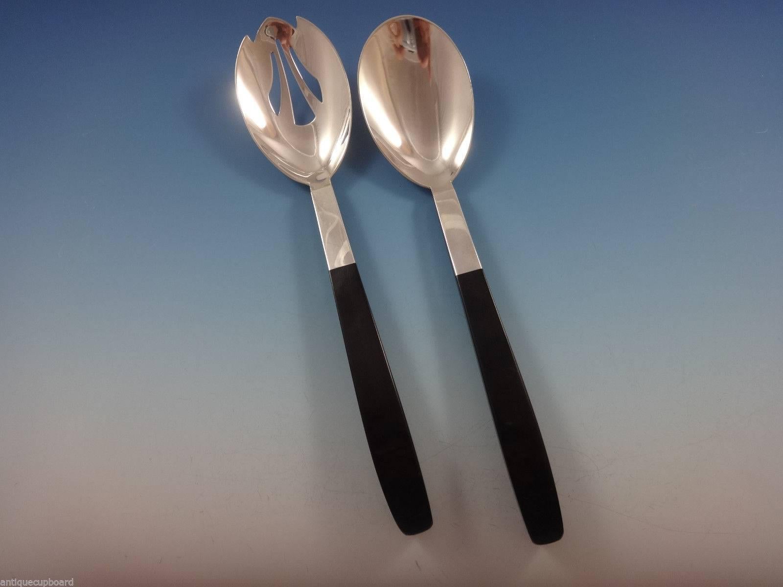20th Century Contrast by Lunt Sterling Silver Flatware Set 8 Service 46 Pc Mid-Century Modern