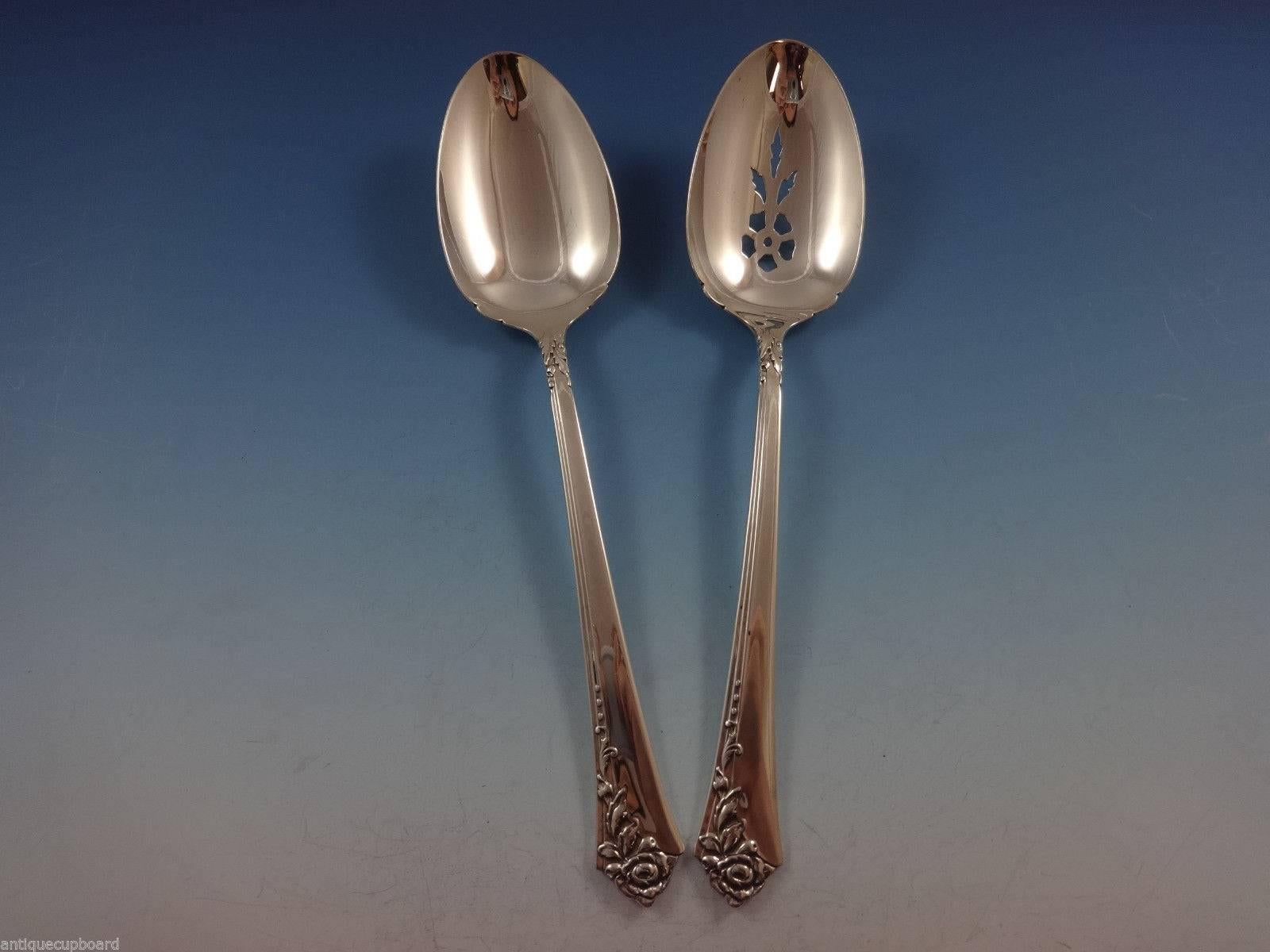 20th Century Damask Rose by Oneida Sterling Silver Flatware Set for 8 Service 48 Pieces For Sale