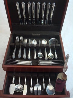 Damask Rose by Oneida Sterling Silver Flatware Set Service 57 Pieces Place Size