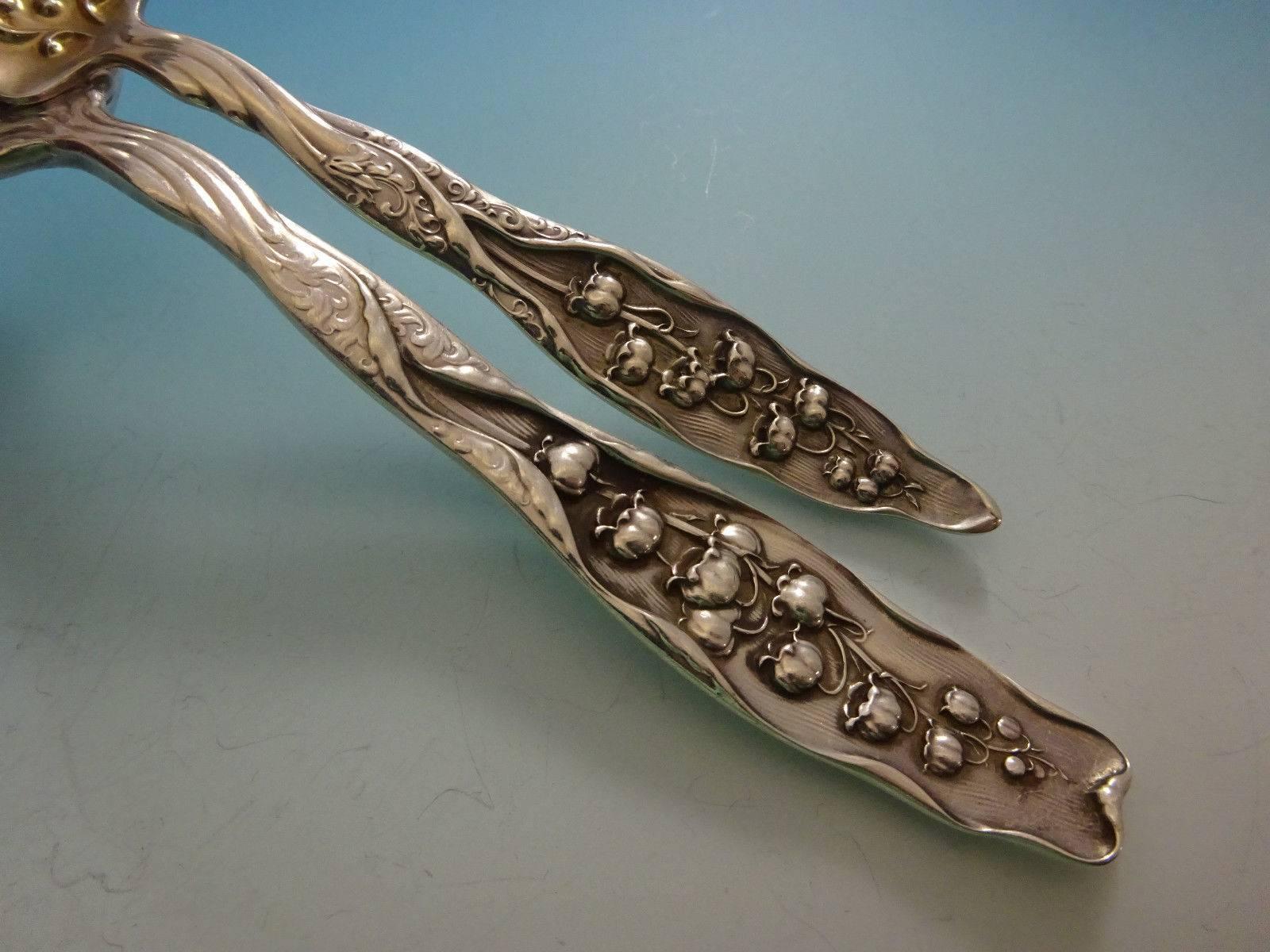 19th Century Lily of the Valley by Whiting Sterling Silver Flatware Set Service 107 PC Dinner