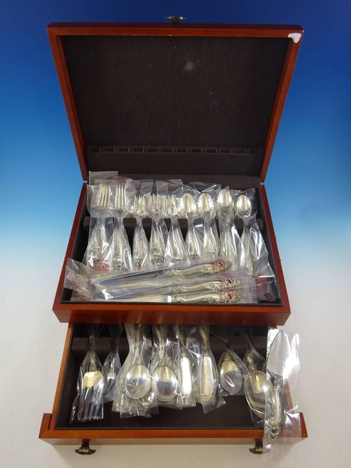 Decor by Gorham Sterling Silver Flatware Set for 12 Dinner Service 89 Pieces In Excellent Condition In Big Bend, WI