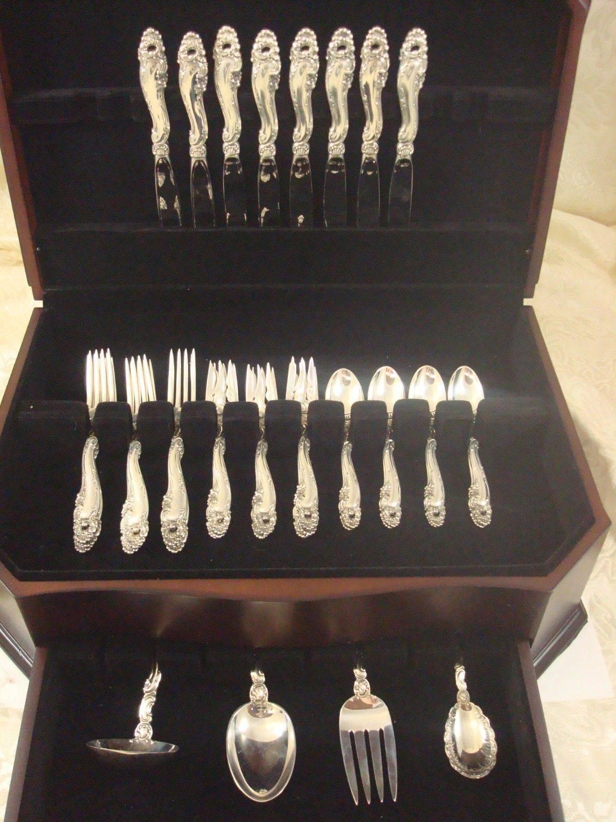 Decor by Gorham Sterling Silver Flatware Set 8 Service Luncheon Size 36 Pieces 1