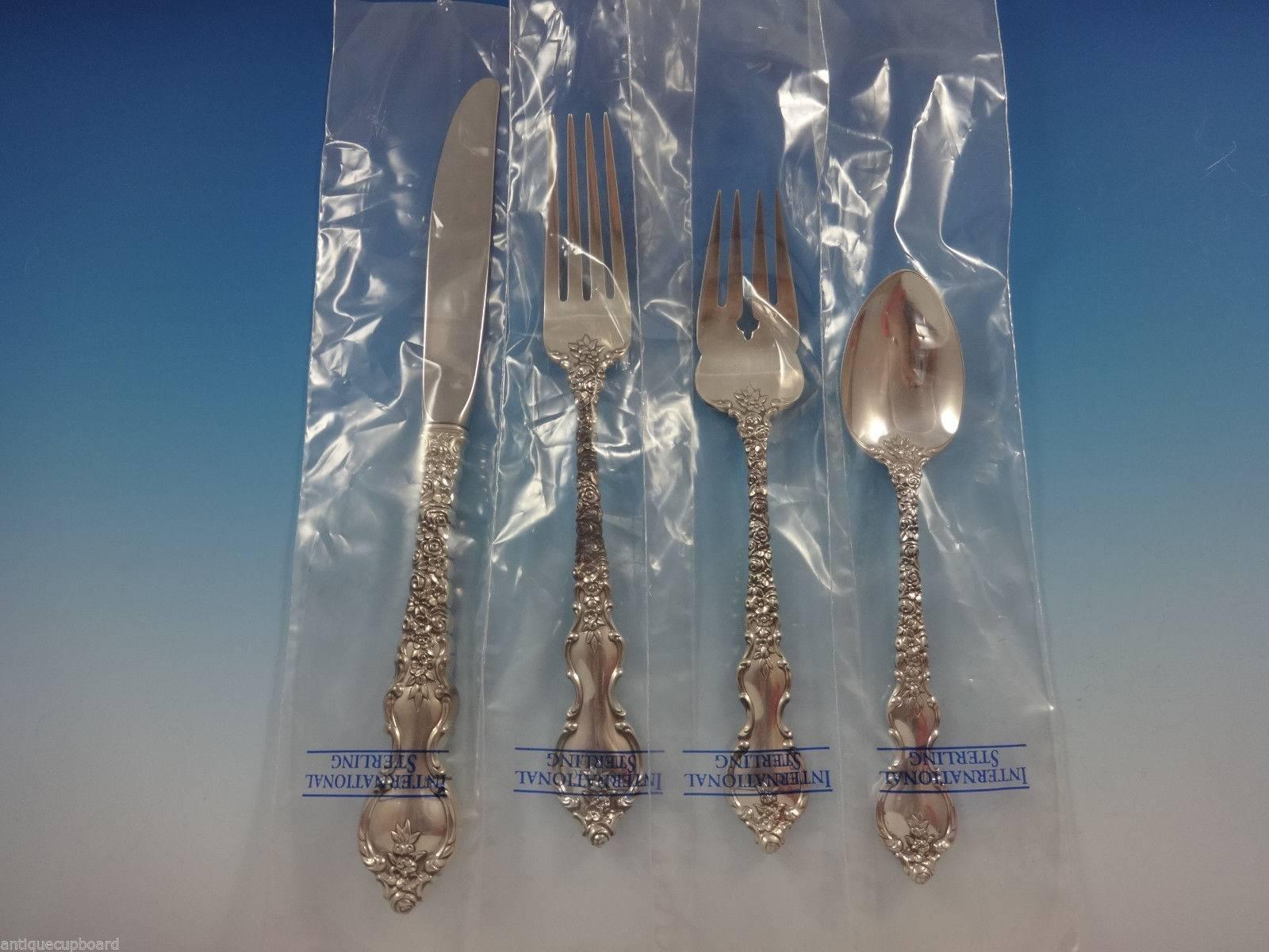 Dubarry Du Barry by International Sterling Silver Flatware Set 8 35 Pieces New In Excellent Condition In Big Bend, WI