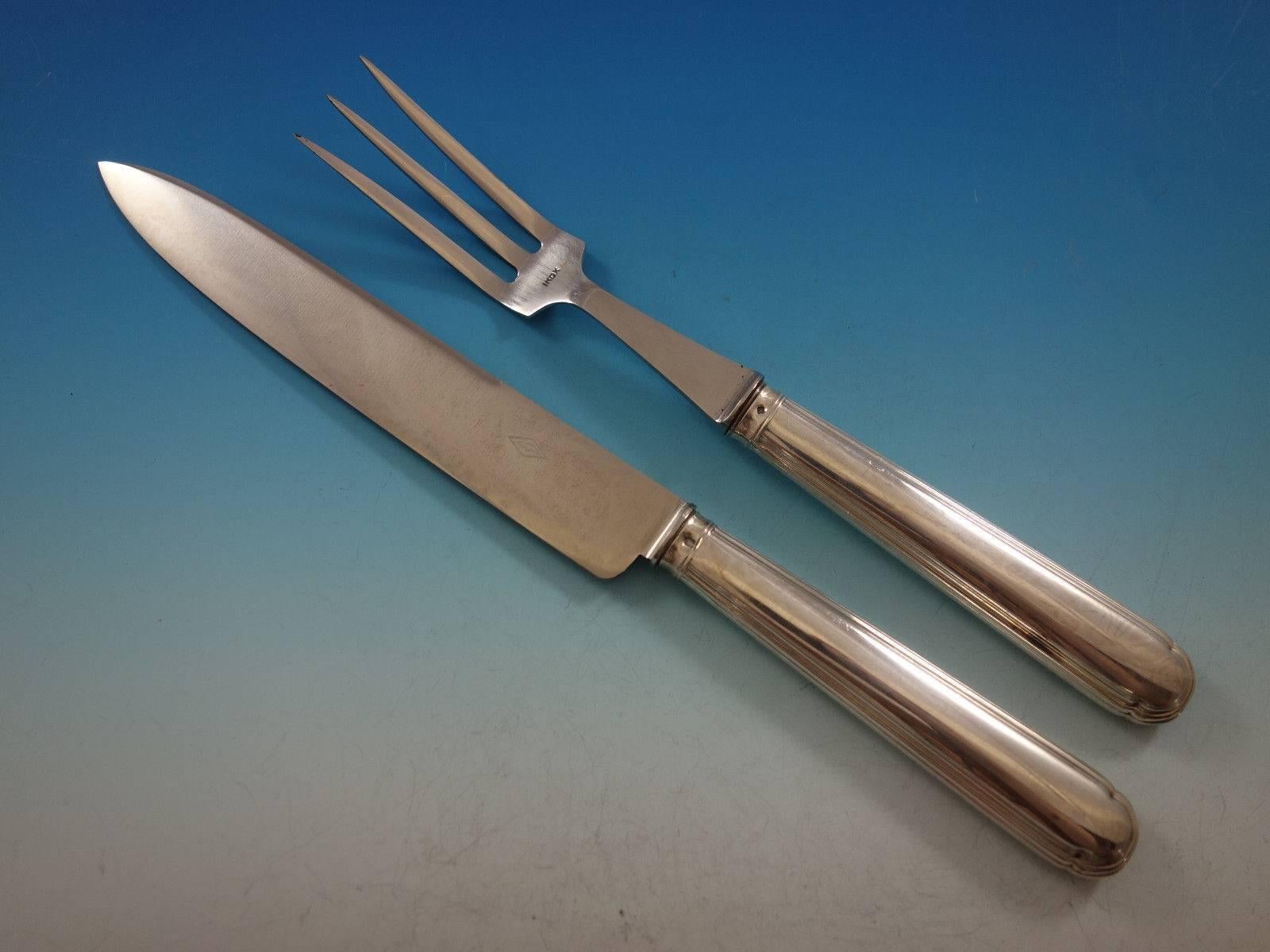 20th Century Duquesne by Puiforcat French Sterling Silver Flatware Set for 12 Service 93 Pcs