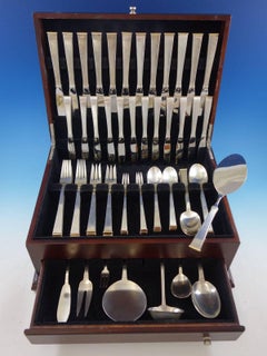 Gold Tip by Gorham Sterling Silver Flatware Set Service 92 Pc Mid-Century Modern