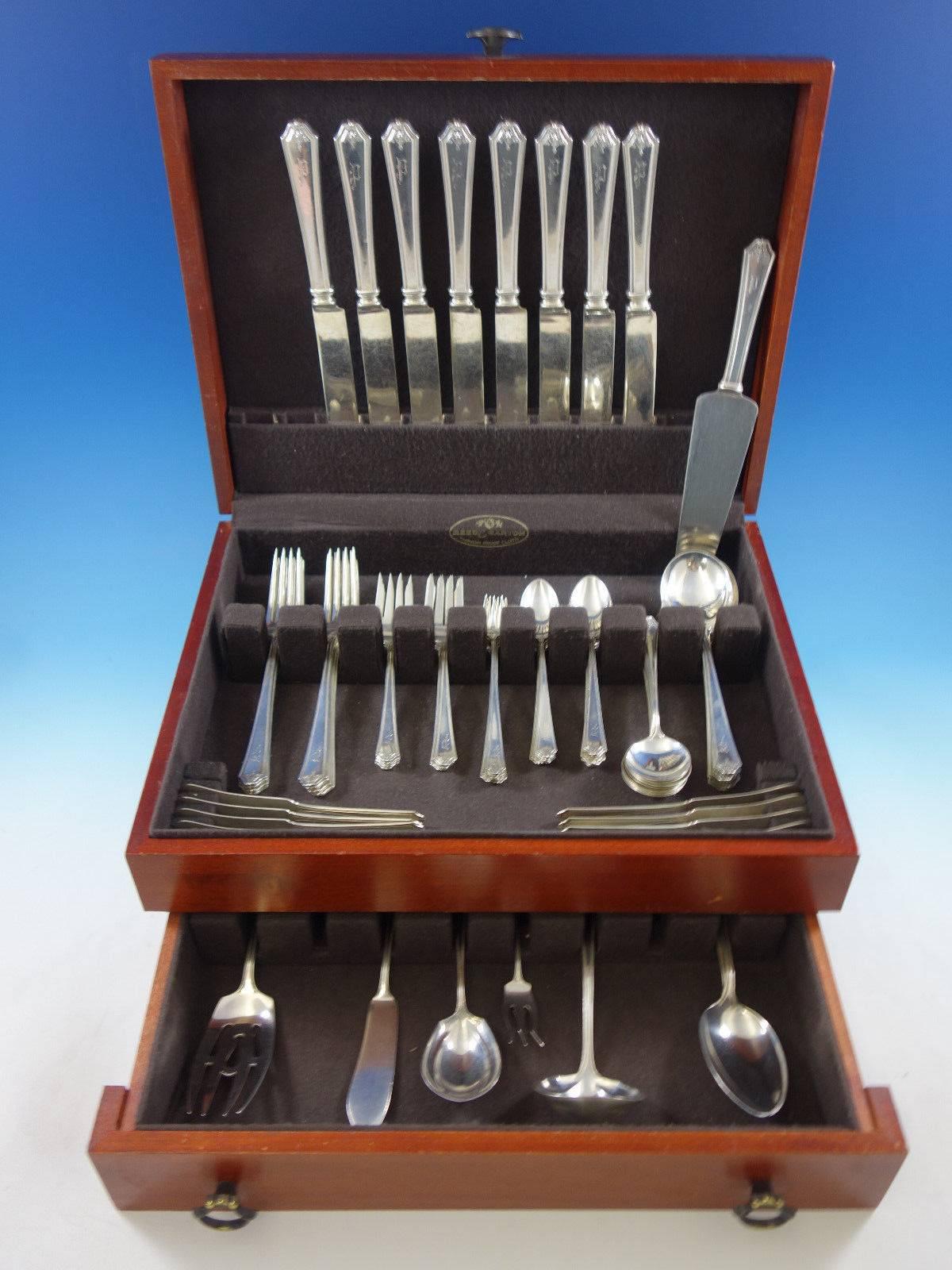Rosalind by International sterling silver flatware set, 80 pieces. This set includes: 

Eight dinner size knives, 9 3/4