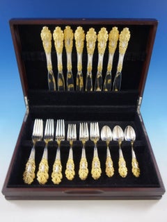 Golden Crown Baroque by Gorham Sterling Silver Flatware Dinner, Eight Service