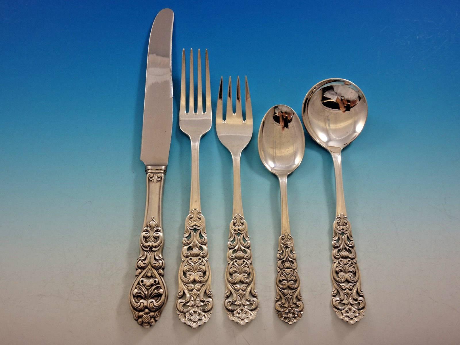 Valdres by Marthinsen Sterling Silver Flatware Set Dinner 8 Service 40 Pieces In Excellent Condition In Big Bend, WI