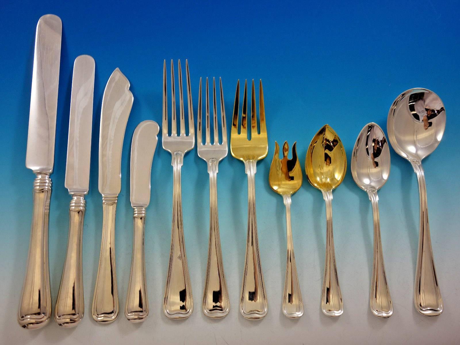 20th Century Old French by Gorham Sterling Silver Flatware Set for 12 Service 134 Pcs Dinner