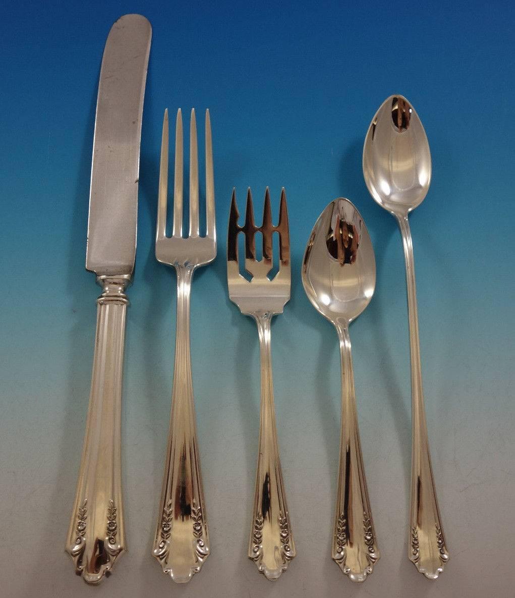 Shenandoah by Alvin sterling silver flatware set, 66 pieces. This set includes: 

12 dinner knives, 10