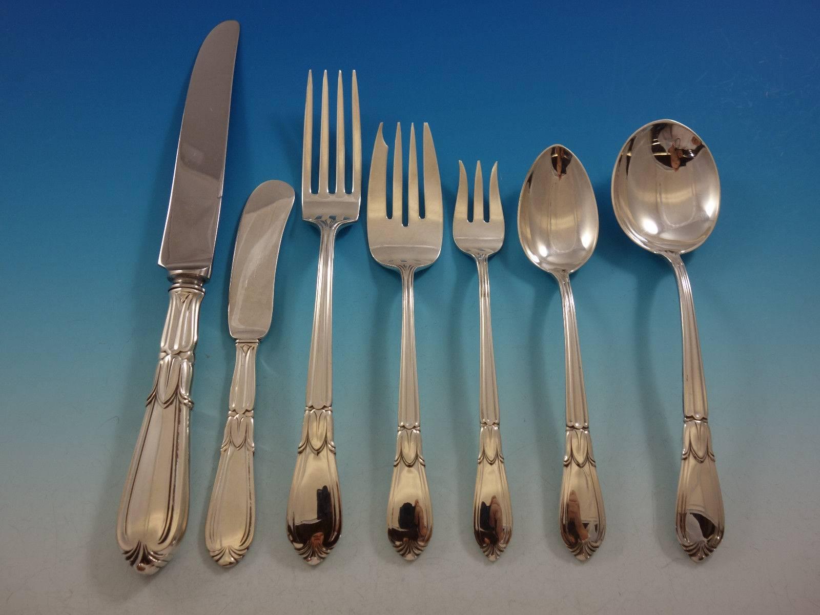 Troubadour by Frank Whiting Sterling Silver Flatware Service for 12 Set 91 pcs For Sale 6
