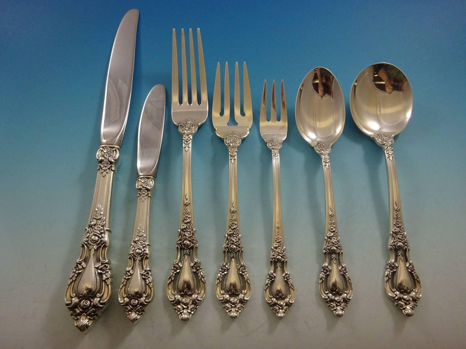 Eloquence by Lunt Silver Set di posate in argento sterling per otto servizi 63 pezzi In condizioni ottime in vendita a Big Bend, WI