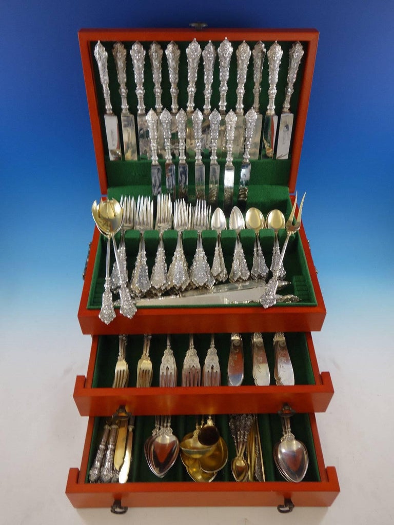 German 800 Silver Figural No. 36 Flatware Set Service Dinner Size 204