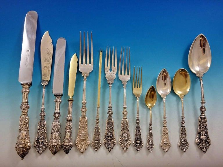 German 800 Silver Figural No. 36 Flatware Set Service Dinner Size 204