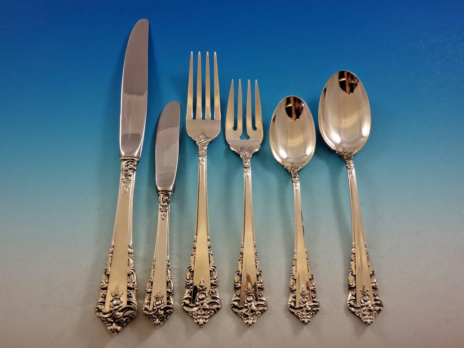 Rondelay by Lunt Sterling Silver Flatware Set for 12 Service 80 Pieces In Excellent Condition For Sale In Big Bend, WI