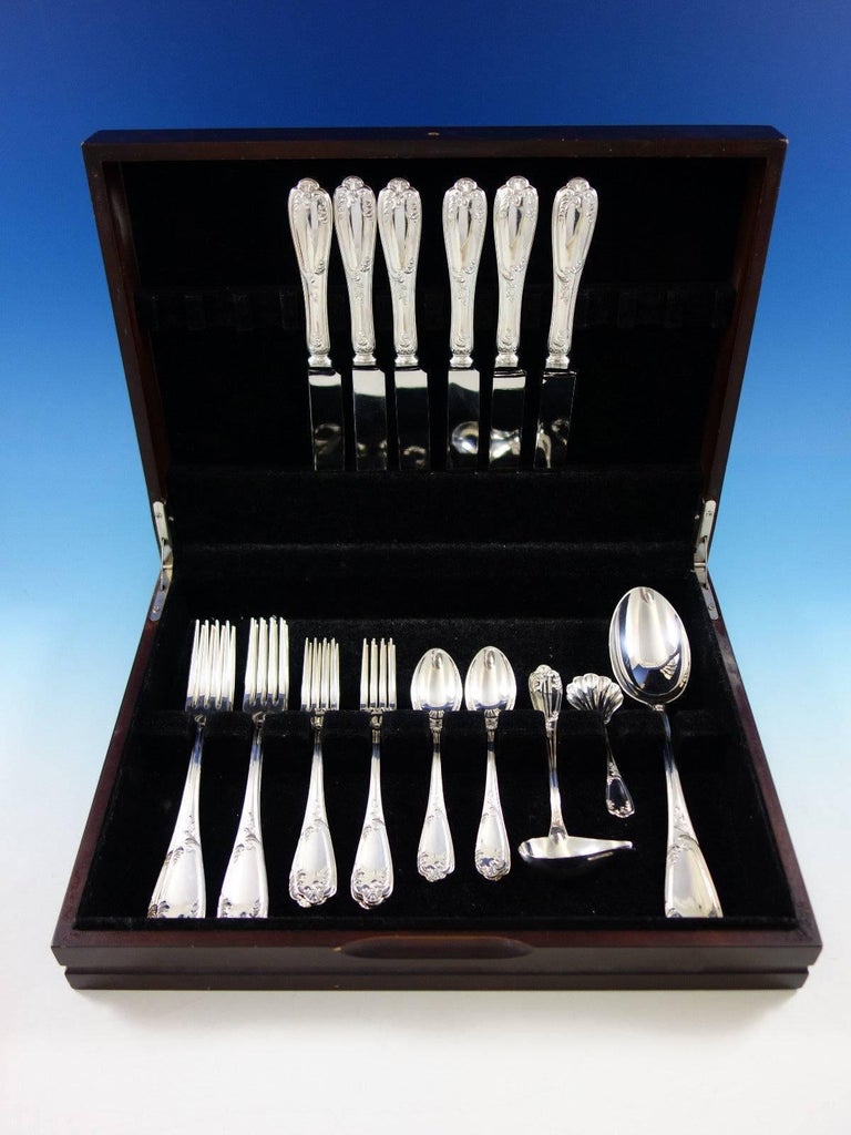 Verona by Fortunoff Sterling Silver Flatware Dinner Set Service 27 Pcs