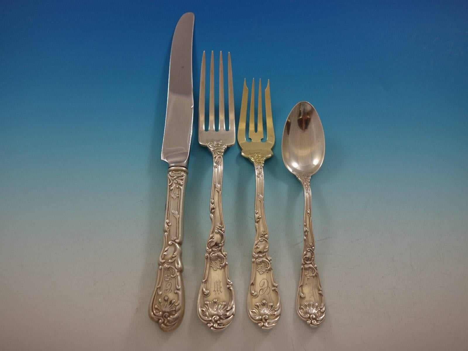 20th Century Hanover by Gorham Sterling Silver Flatware Set for 12 Service 63 pieces Dinner