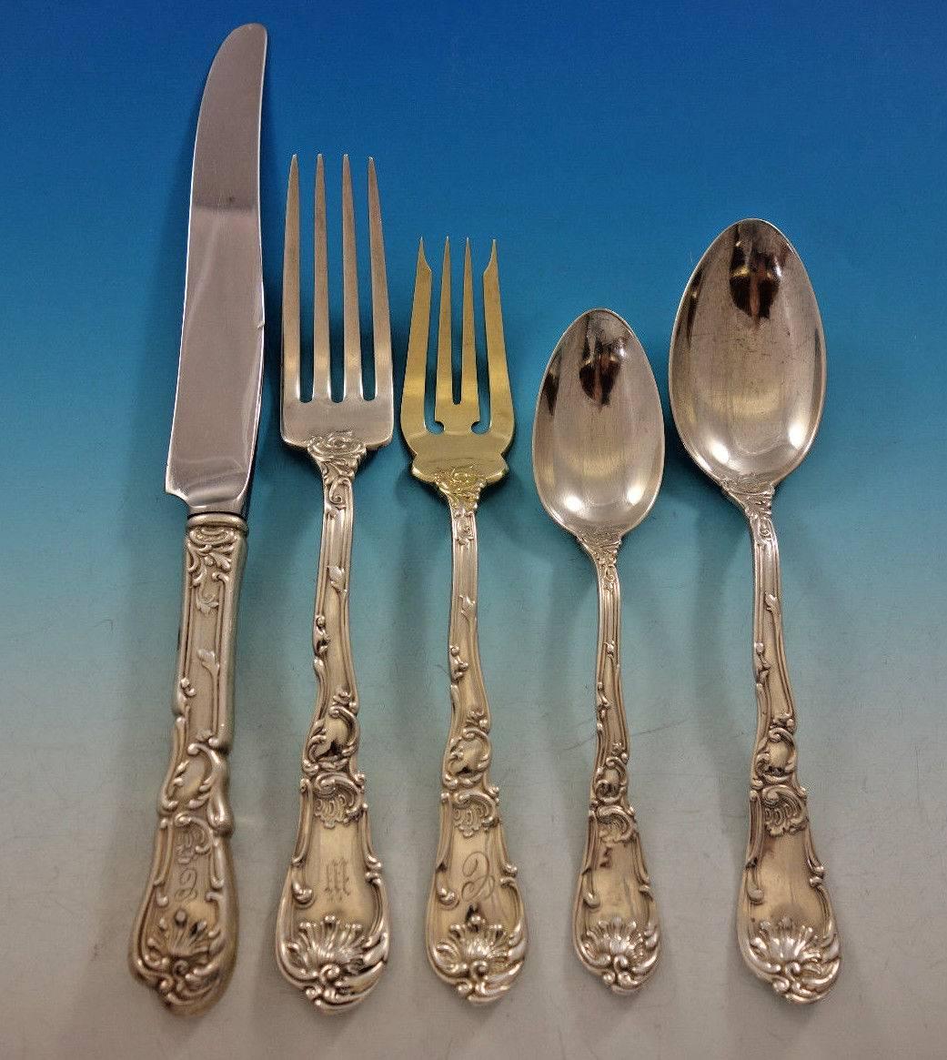 Hanover by Gorham Sterling Silver Flatware Set for 12 Service 63 pieces Dinner In Excellent Condition In Big Bend, WI